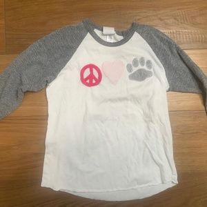 Declan 3/4 Sleeve Baseball Style Shirt — Peace, Paw, and Love